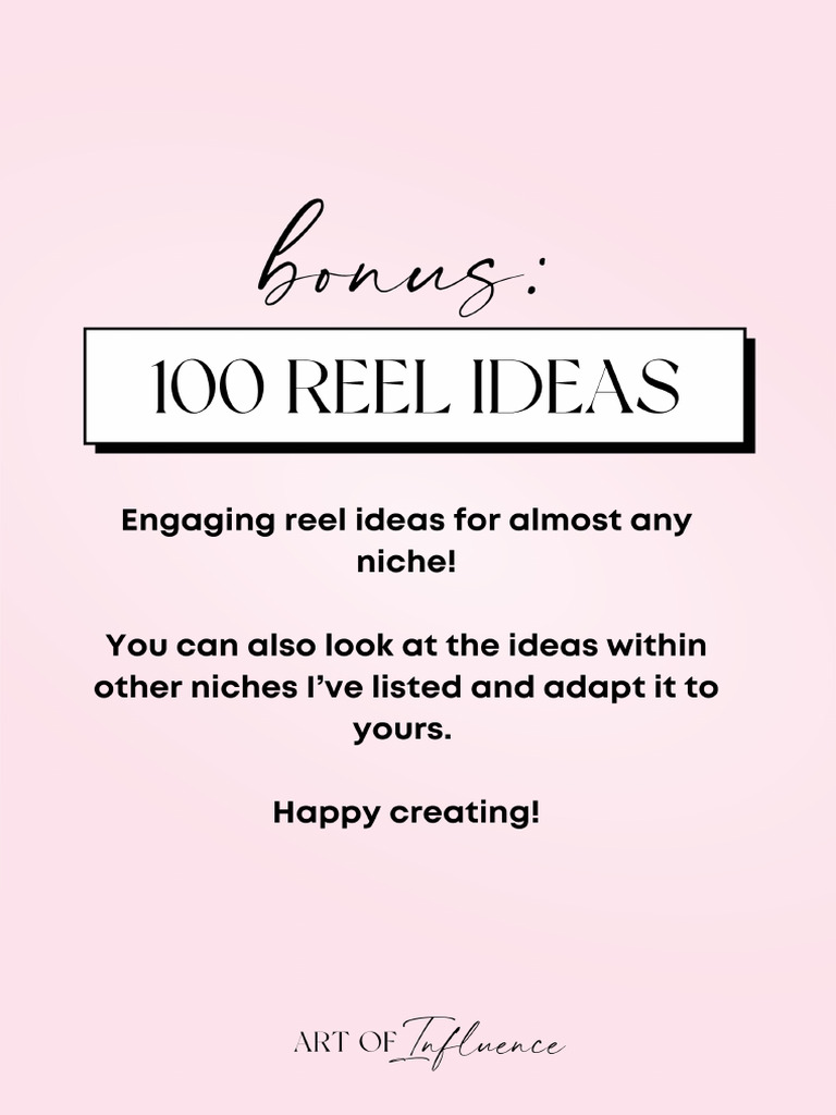 100 Reel Ideas 1 | PDF