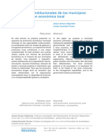 Capacidades Institucionales de Los Municipios en La Promoción Económica Local