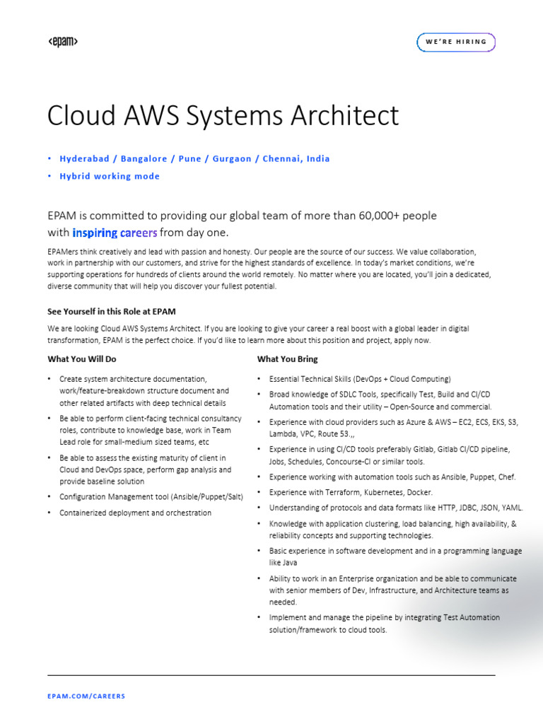 Cloud AWS Systems Architect | PDF | Cloud Computing | Amazon Web Services