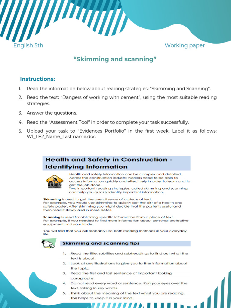 Skimming and Scanning | PDF
