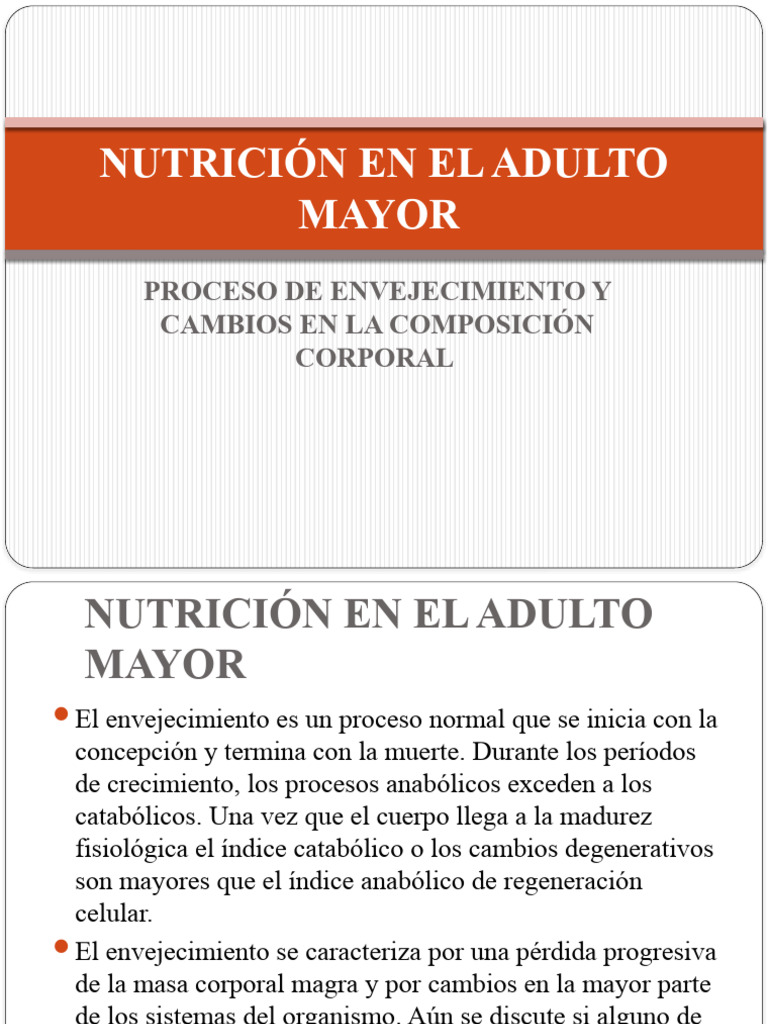 Nutrición en El Adulto Mayor | PDF | Dieta | Obesidad