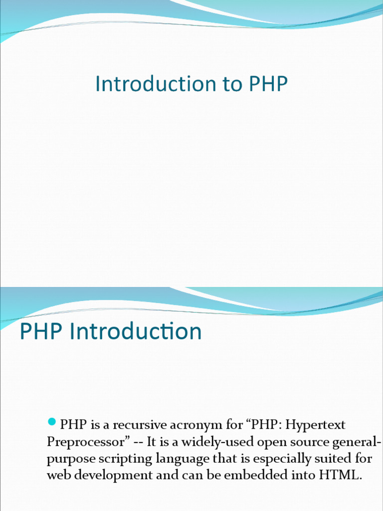 Introduction to PHP Programming | PDF | Computers