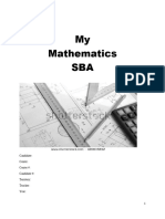 Mathematics Sba Cover Page | PDF
