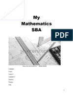 Math SBA Sample - 2018