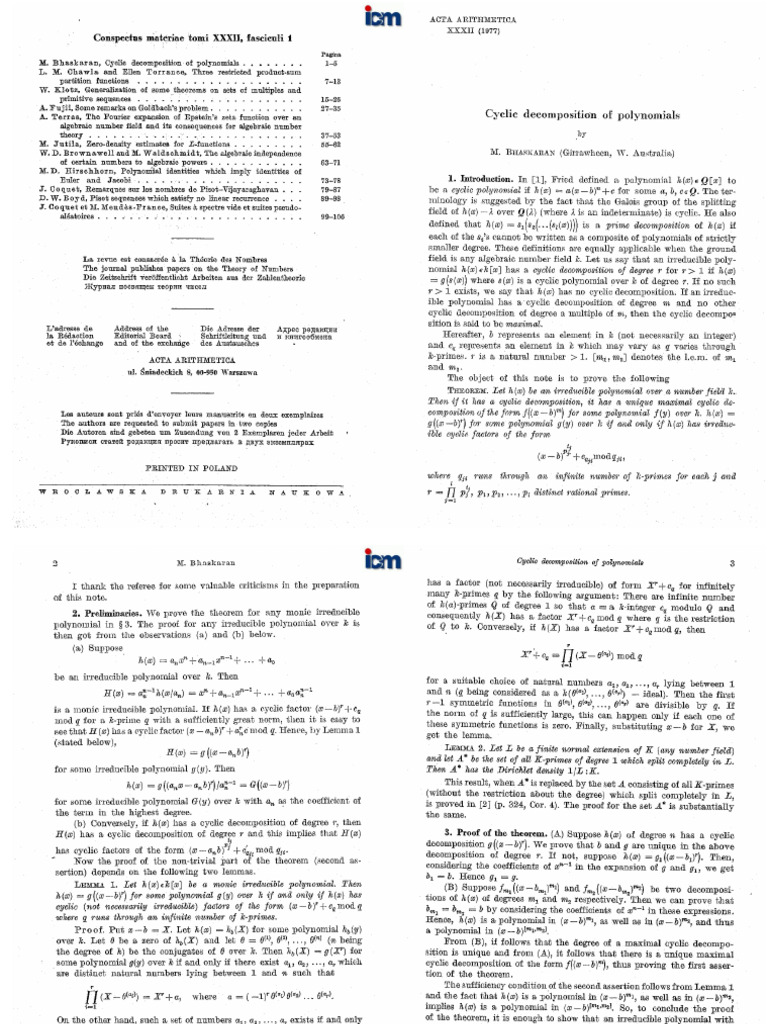 Cyclic of Polynomials PDF