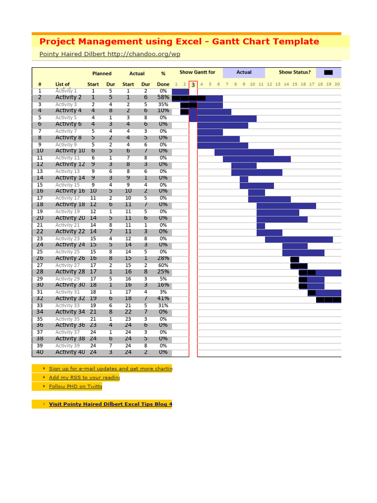 Gantt Chart Project Management Template | PDF