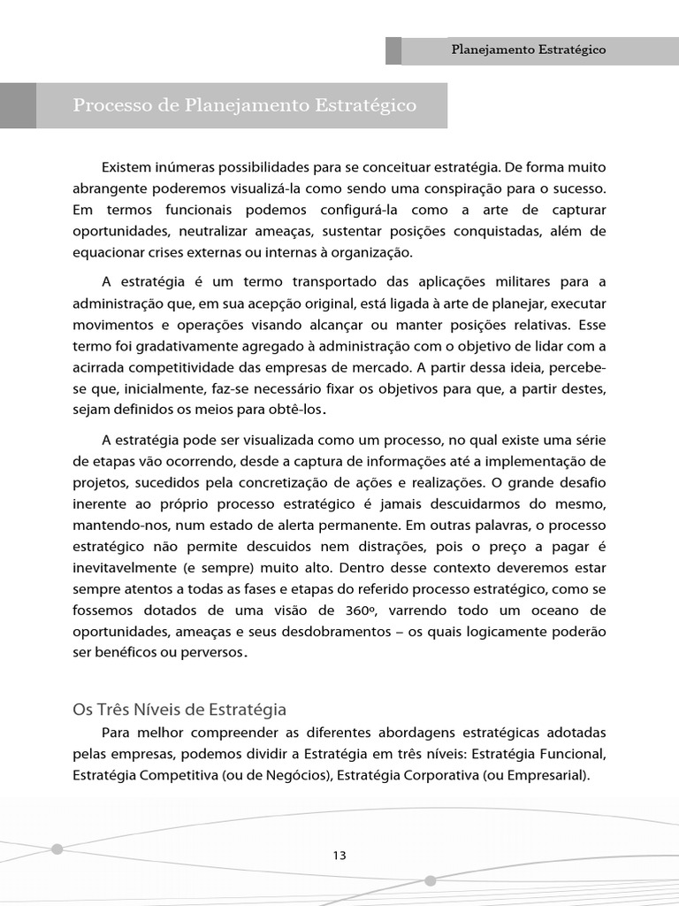 Guia de Planejamento Estratégico | PDF | Análise SWOT | Planejamento ...