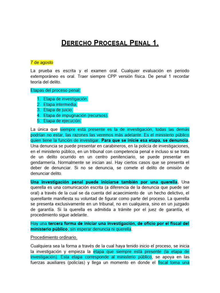 Etapas y Procedimientos en Derecho Penal | PDF | Sentencia (ley) | Queja