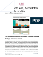 Etude de Cas - A Cinquante Ans AccorHotels Change de Modèle - Les Échos 2017