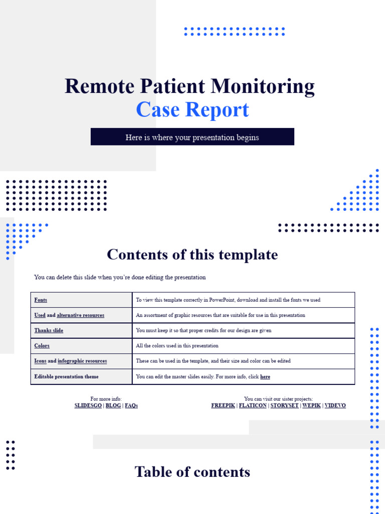Remote Patient Monitoring Case Report by Slidesgo PDF Medical