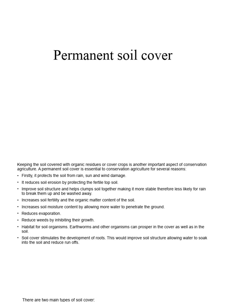Permanent soil cover download free pdf mulch soil