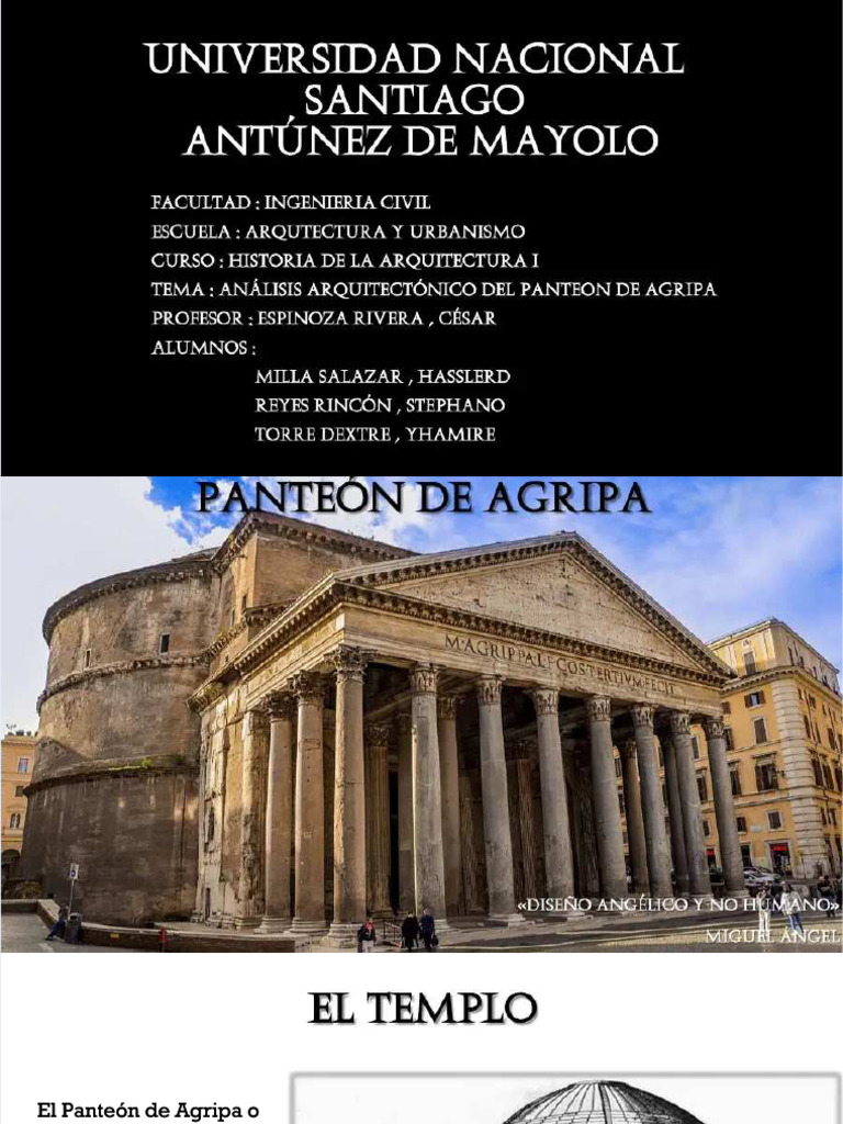 Análisis arquitectónico del Panteón de Agripa | PDF | Bóveda ...