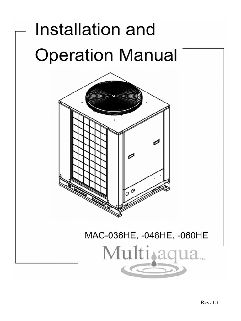 Multiaqua Chiller Installation Guide | PDF | Heat Exchanger | Valve