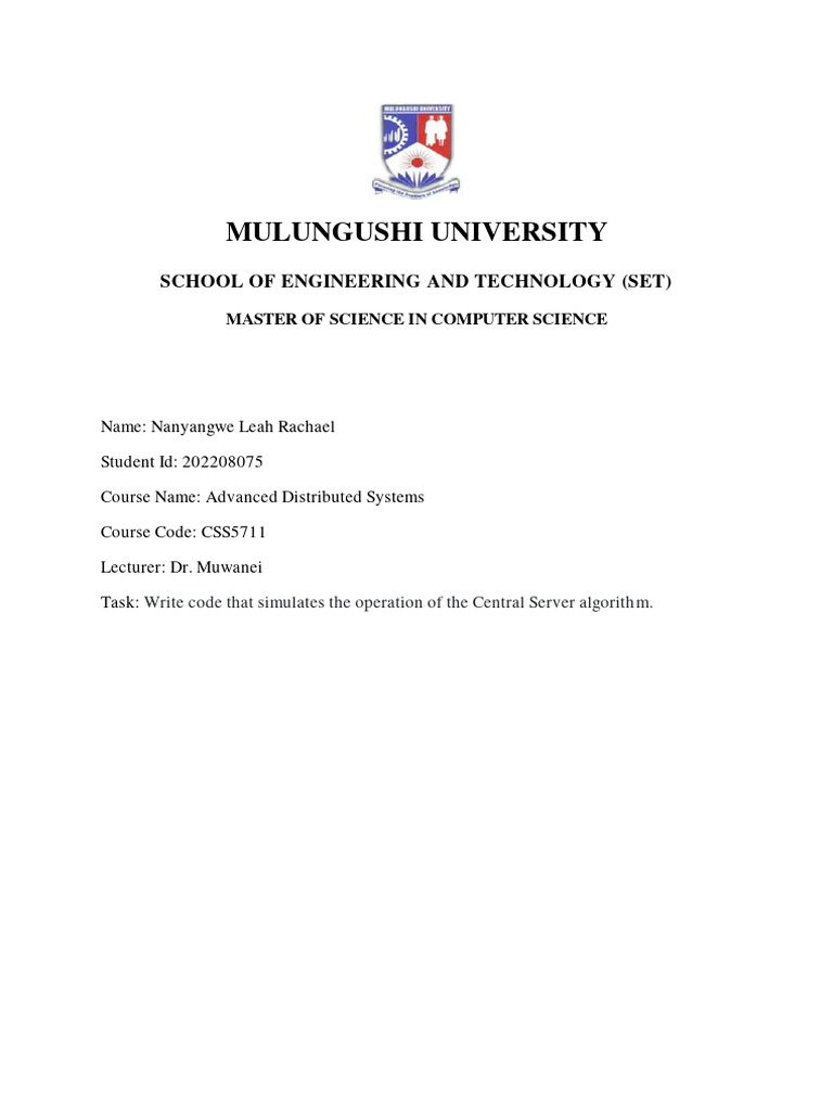 Simulation of The Central Server Algorithm | PDF | Server (Computing ...