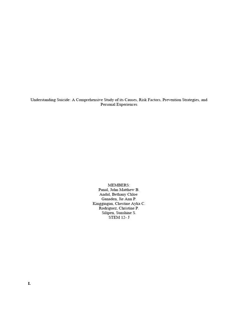 Understanding Suicide: Causes and Prevention | PDF | Suicide | Mental ...