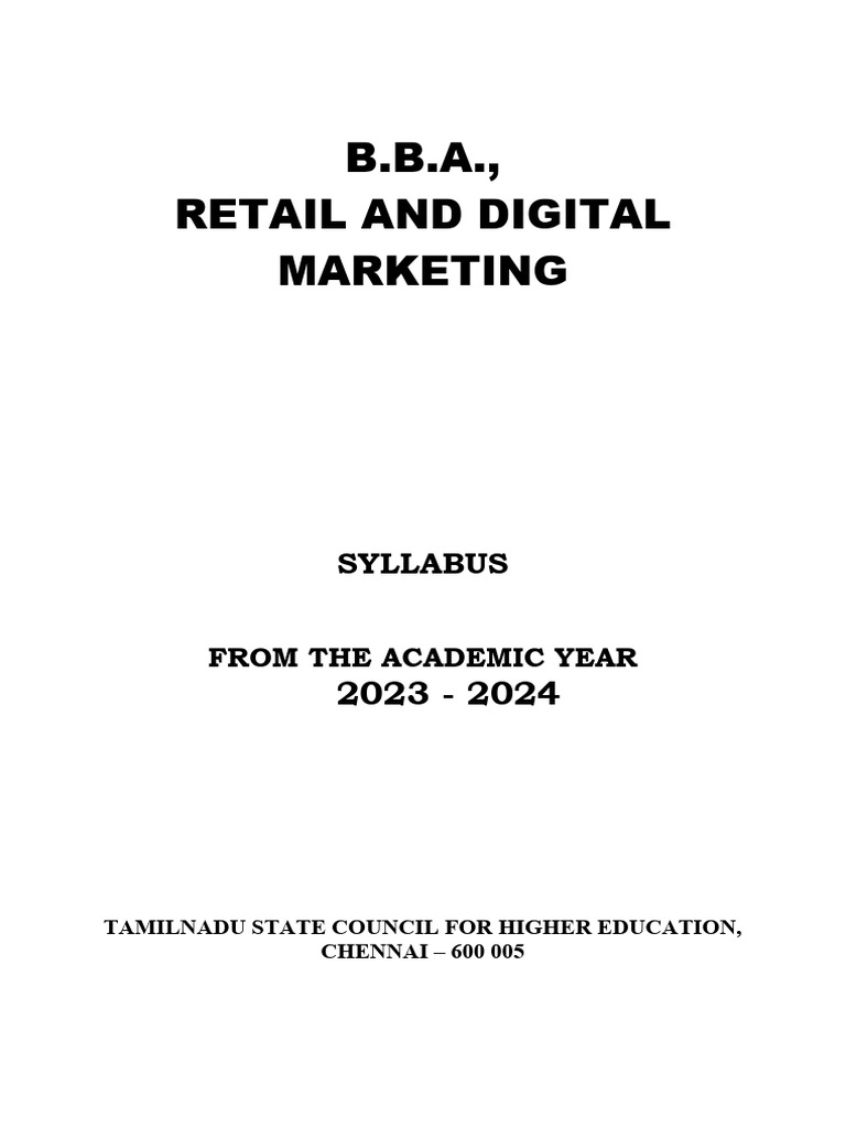 B.B.A. Retail and Digital Marketing Syllabus | PDF | Knowledge | Curriculum