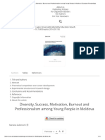 2016 Diversity, Success, Motivation, Burnout and Professionalism Among Young People in Moldova - European Proceedings