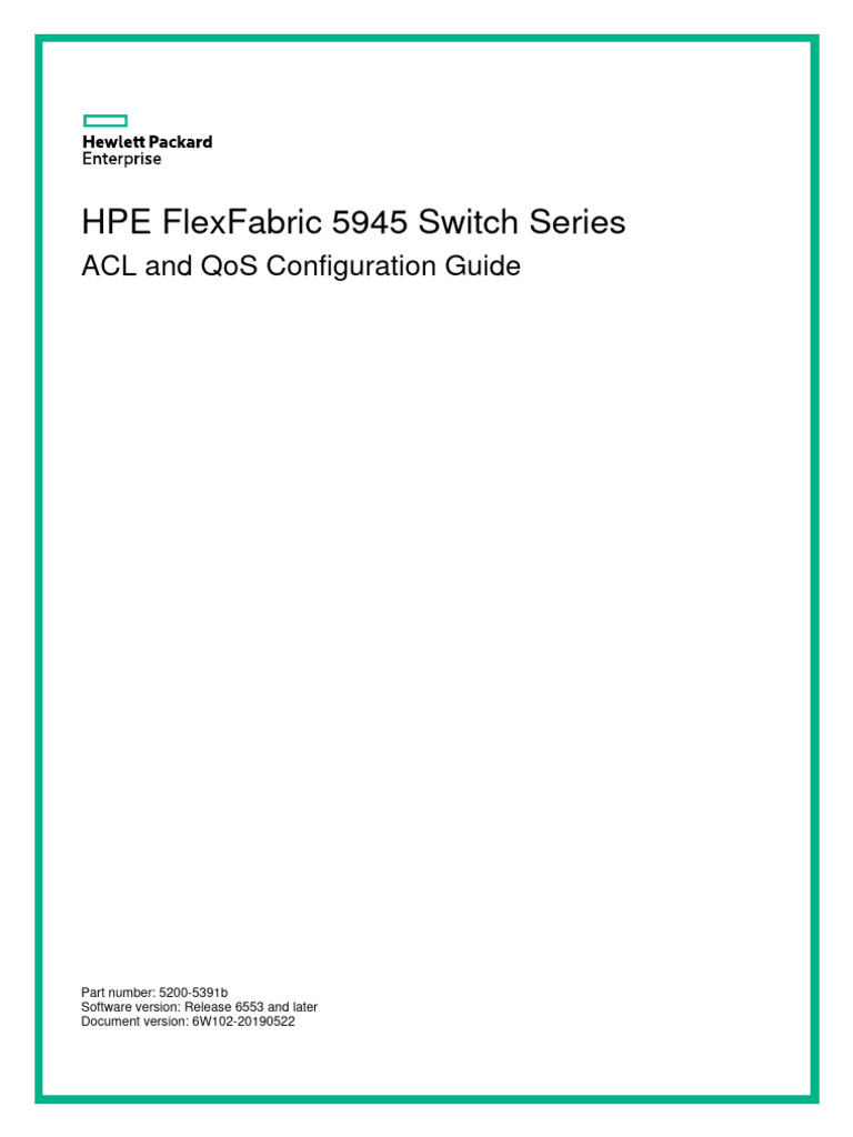 HPE FlexFabric 5945 Switch Series ACL and QoS Configuration Guide