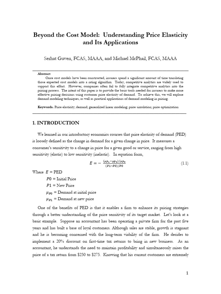 Beyond - Cost - Model (Price Elasticity) | PDF | Demand | Price ...