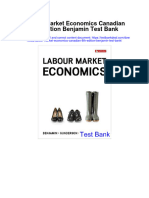 Labour Market Economics Canadian 8th Edition Benjamin Test Bank