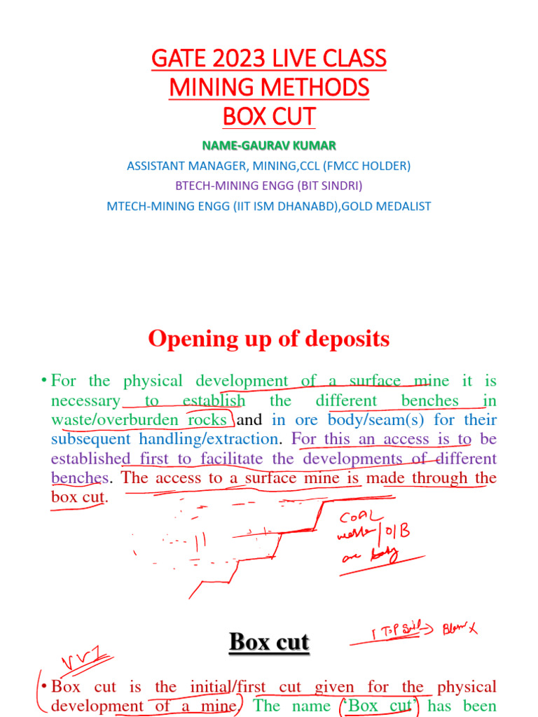 Understanding Box Cut in Mining | PDF | Mining | Surface Mining