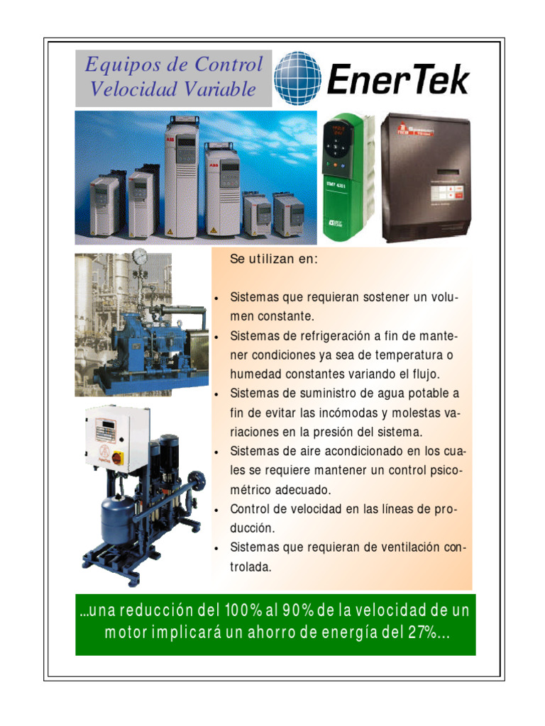 Equipos Control Velocidad Variable | PDF | Uso eficiente de energía ...