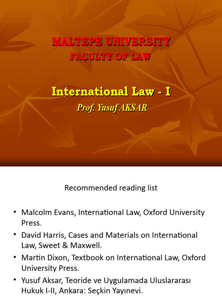 International Law I Course Overview | PDF | Public Sphere | Political ...