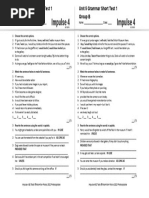 Unit 5 Grammar Short Test 1 A+B