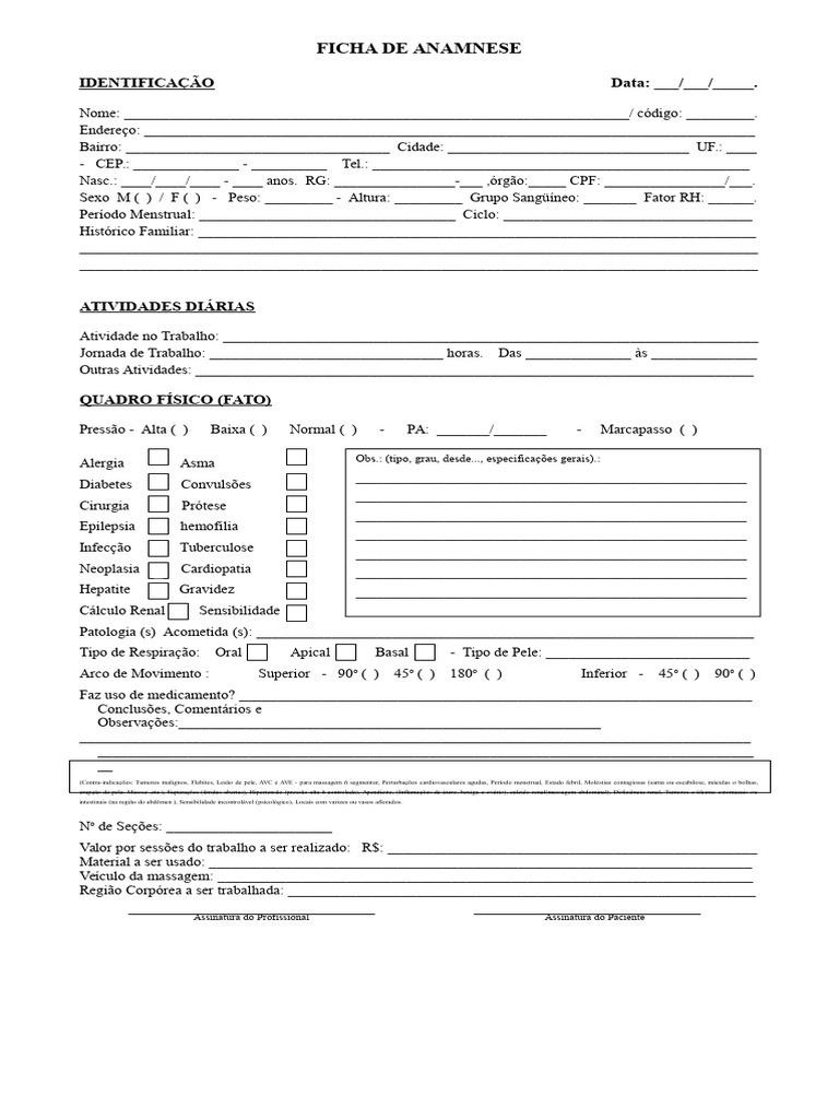 Ficha De Anamnese Para Terapia Floral Docx Document Images And Photos ...