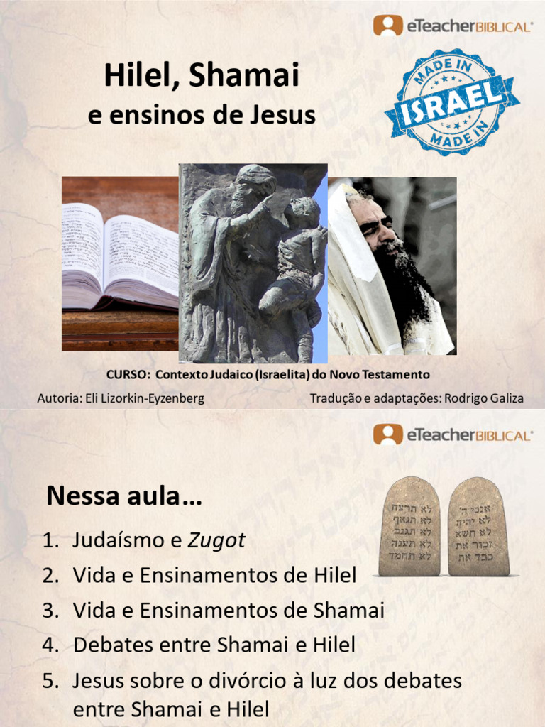 Hilel e Shamai: Ensinamentos e Debates | PDF | Jesus | Torá