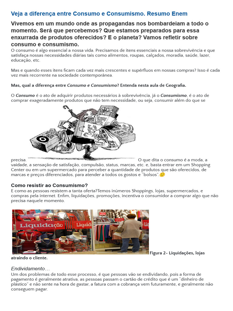 Explique A Diferença Entre O Consumo Consciente E Consumo – MHIM