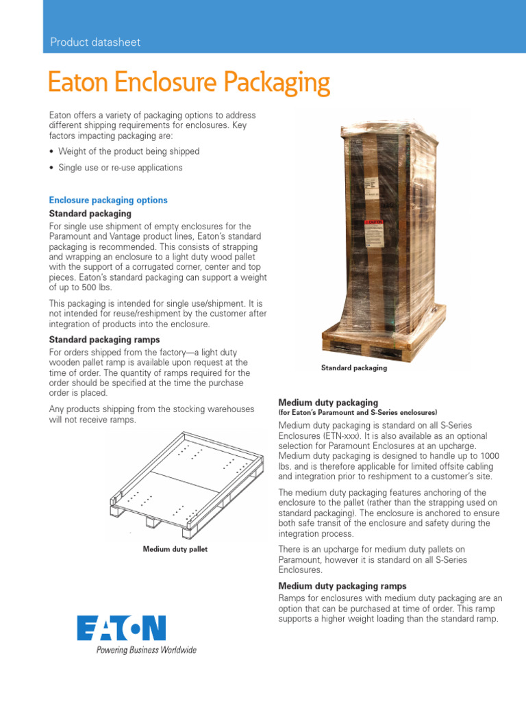 eatonenclosurepackagingdatasheetpa159006en PDF Packaging And