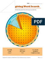 Thanksgiving Word Search