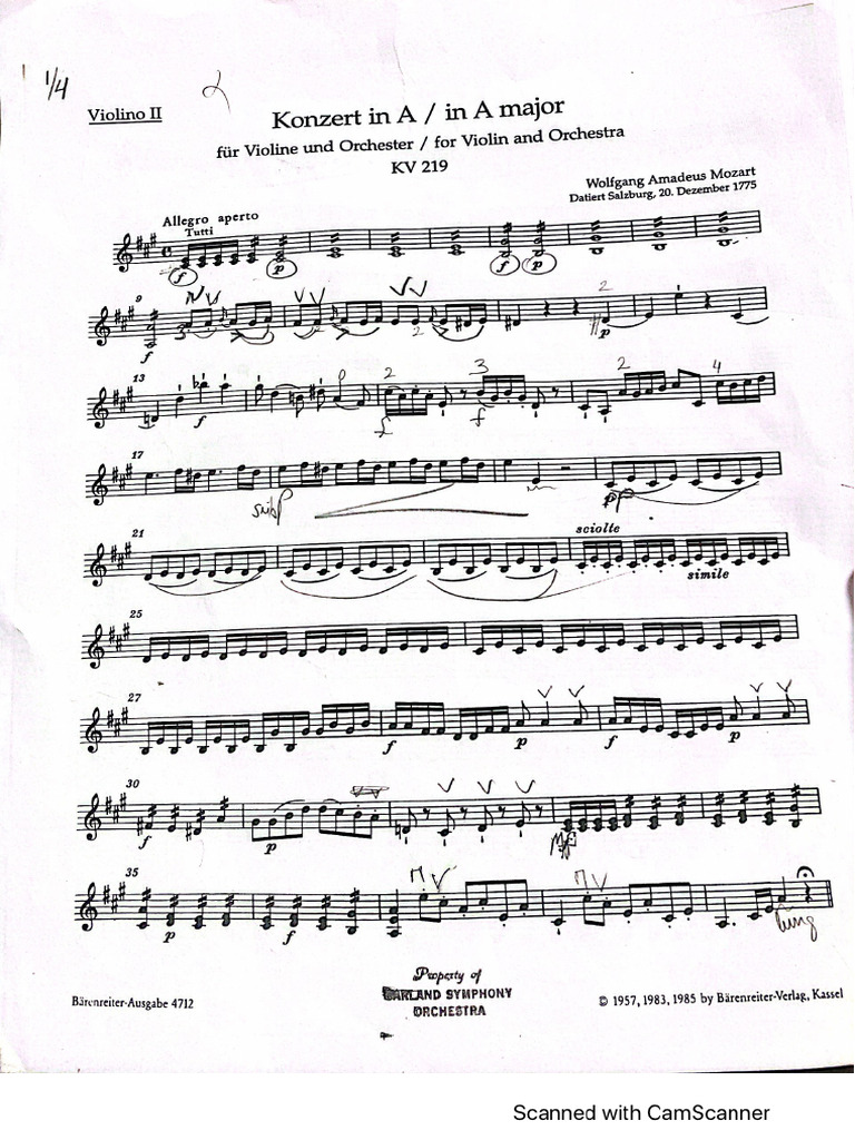 Violin Concerto Mozart PDF