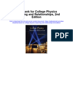 Test Bank For College Physics Reasoning and Relationships 2nd Edition