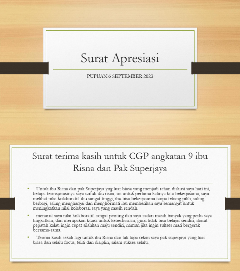 Surat Apresiasi Pdf