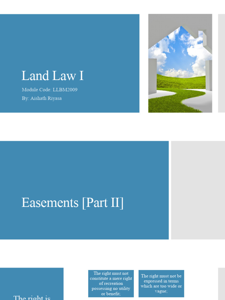 Land Law Easement PPT (Part2) PDF Easement Private Law