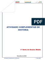 Atividade Complementar de História - 1 Série EM