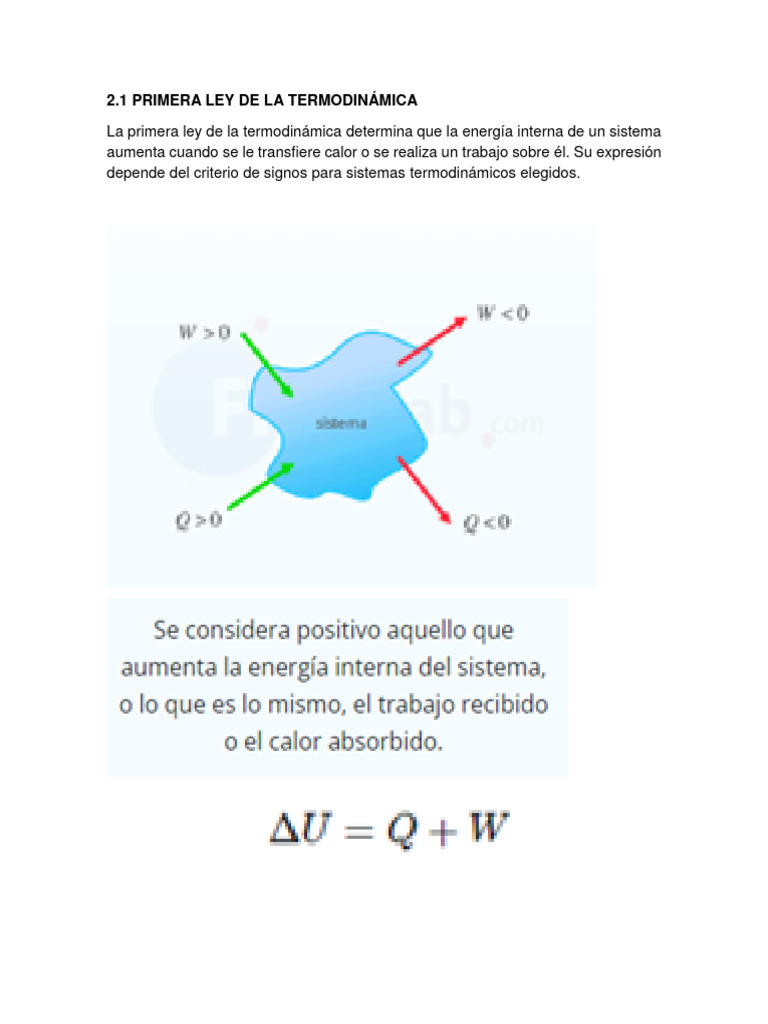 Primera Ley de La Termodinámica | PDF