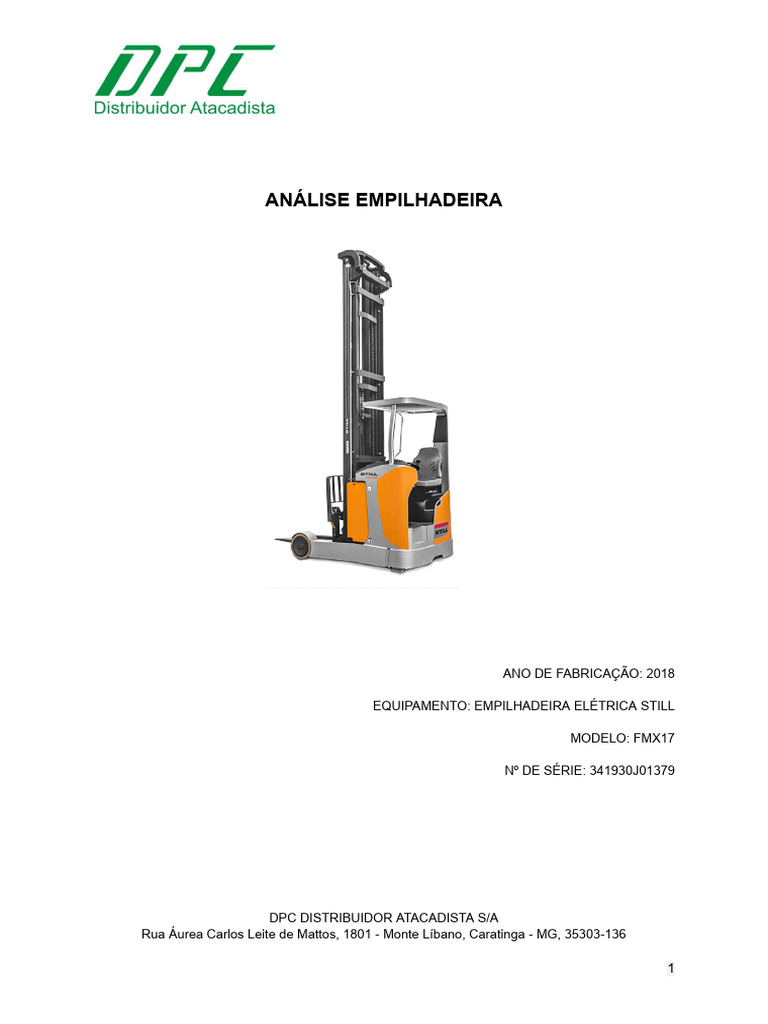 An lise empilhadeira documentos google download gr tis pdf f sica