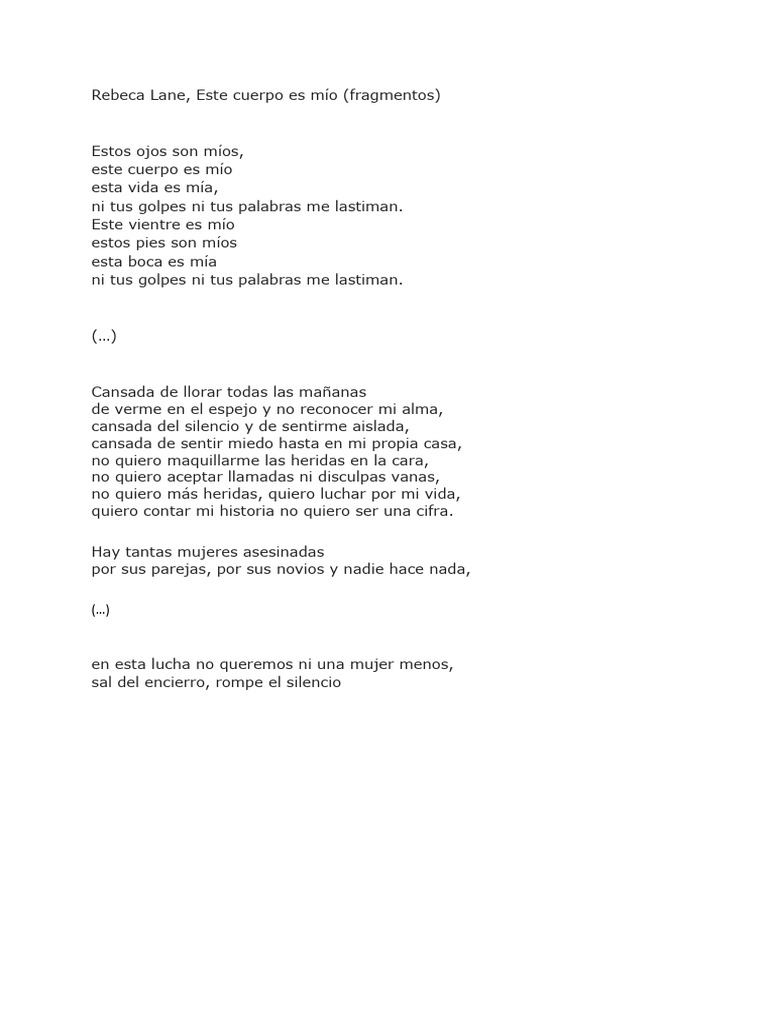 Letra Rebeca Lane | PDF