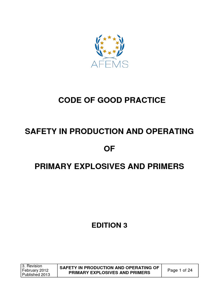 CODE OF GOOD PRACTICE | PDF | Materials | Chemistry