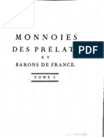 Traité Des Monnoies Des Prélats Et Barons de France Tome I (T.duby)