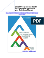 Management of Occupational Health and Safety Canadian 7th Edition Kelloway Solutions Manual
