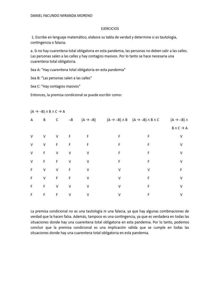 tablas de verdad PDF Proposición Razonamiento