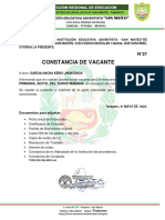 Constancia Vacante