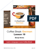 Coffee Break German. Lesson 19. Study Notes
