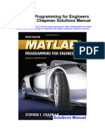Matlab Programming For Engineers 5th Edition Chapman Solutions Manual