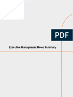 Executive Management Roles Summary