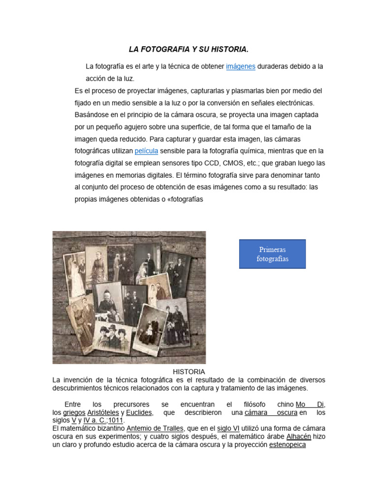 Historia y Composición de la Fotografía | PDF | Composición (artes ...